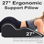Ergonomic Memory Foam Wedge Pillow - 27° Inclined, Large (23.3" X 18.11" X 9.45"), Black - Multi-Position Comfort for Sleep, Reading, Relaxation, Neck & Waist Support - Image 3