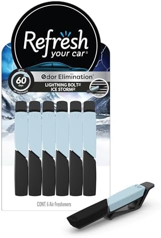 Refresh Your Car! Auto Vent Sticks (Lightning Bolt/Ice Storm Dual Scent, Pack of 6) by RefreshYourCar