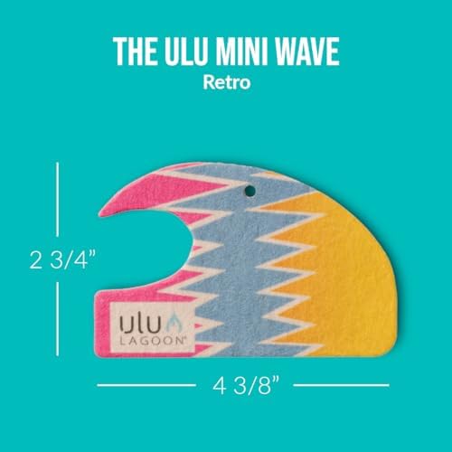 ulu Lagoon Hanging Car Air Freshener | Tropical Beach Coconut Surf Wax Scent Mini Wave | Long Lasting Car Freshener, Closet and Beyond | Made In USA | 3 Pack (80'S) - Image 5