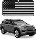 Motor Trend USA Black American Flag Car Windshield Sun Shade for Front Window, Foldable Car Sun Shade with Patriotic Graphic, Collapsible Sun Visor Sunshade for Cars Windshield (Large 69" x 35") by MotorTrend