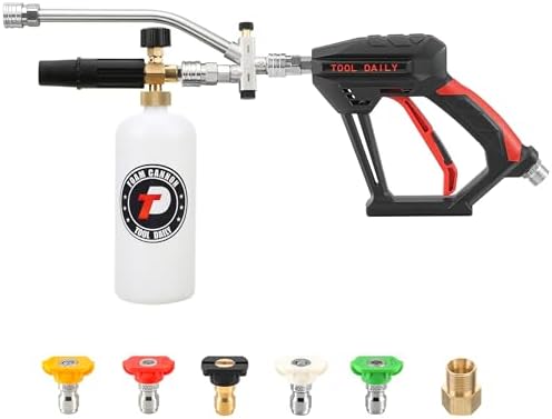 Tool Daily Short Pressure Washer Gun with Foam Cannon Dual Connector by ToolDaily
