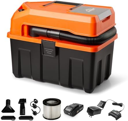 Armor All DVTB202 0902 2.5-Gal 20V Cordless Wet/Dry Vac with 2.0Ah Battery by ArmorAll