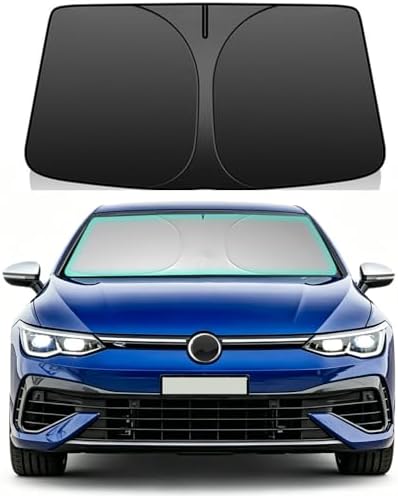 Windshield Sun Shade for 2022-2026 Volkswagen Golf MK8 Upgrade, 4-Layer 240T Foldable UV Block Car Accessory to Cool Interior by Unknown
