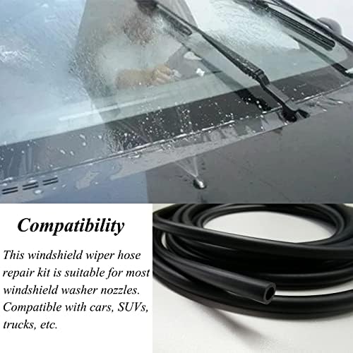 Windshield Washer Hose Kit - Includes 4 Meter Washer Fluid Hose & 12 Pcs Hose Connectors, Compatible with Most Vehicle Windshield Washer Nozzle Installation, for Connecting Car Water Pumps and Nozzles - Image 6