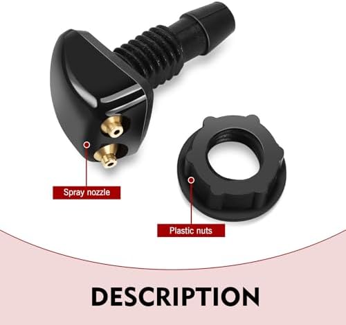 10 PCS Windshield Washer Nozzles Kit, Adjustable Front Hood Jet Kit with Hose, Double-hole Windscreen Wiper Spray Set, Universal for Most Cars, Trucks, SUVs (Multicolored) - Image 3