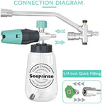 Sooprinse Pressure Washer Foam Cannon with Dual Connector Accessory, Power Washer Soap Cannon with Double Tip Attachment, 5 Power Washer Nozzle Tips, 1/4" Quick Connect, 4000 PSI - Image 5