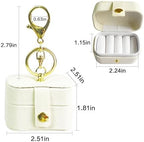 Ring Bearer Pillows for Dog Collar, PU Leather Wedding Ring Pillow Box for Pet, Mini Ring Holder Pouch Box, Earrings Storage Box for Proposal Engagement Wedding Ceremony Party Ivory - Image 3