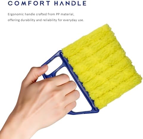 3 PCS Blind Cleaner Duster Tool, 7 Finger Detachable Duster Auto Air Conditioner Cleaning Tool, Washable Dusting Brush Handheld Cleaner for Vehicle Air Vents Blinds (Blue) - Image 3