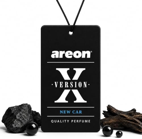 AREON X AXV05 Hanging Best Car Air Freshener New Car Scent, Paper Hanging Ornaments, Long Lasting Scent for Car or Home 12 Pack | Long Lasting Fragrance - Rear View Mirror Design - Car Home Office Closet Use - Helps Reduce Odors by AREON