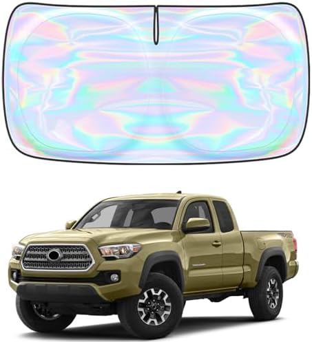 Windshield Sun Shade for Toyota Tacoma 2005-2015 - 4 Layers SunShade Compatible with Toyota Tacoma Foldable Front Window Sunshade Sun Visor Protector Block UV Rays Keep Your Car Cooler Car Accessories by Unknown