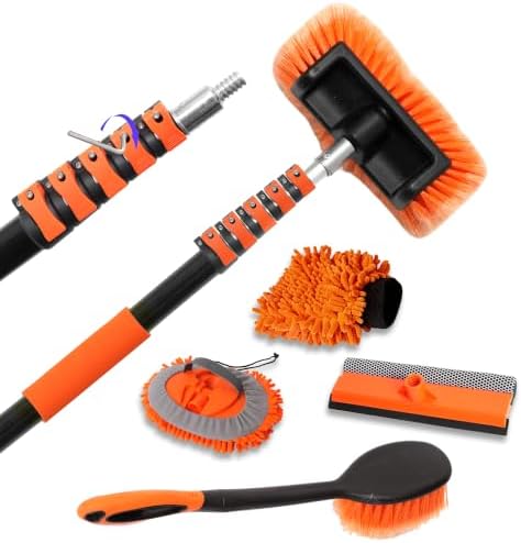 18FT Reach 6-in-1 Car Wash Brush Kit with Telescopic Pole for RV by Unknown