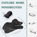 Ergonomic Contoured Support Pillow, 27°Angle Wedge Memory Foam Pillow, Multi-Functional Neck Back Waist Pillow for Bed Sleeping & Reading, with Removable Pillowcase (1, Dark Gray) - Image 3