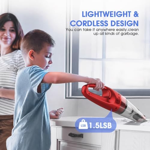 YOOHI Handheld Vacuum Cordless Rechargeable – 6000Pa Mini Hand Held Vacuum, LED Light, 20–25 Mins Runtime, USB Charging, 500ML Cup – Lightweight Small Vacuum Cleaner Cordless for Car/Office/Home - Image 6