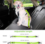 SlowTon Dog Car Seat Belt, 3 in 1 Latch Bar Attachment Dog Safety Seatbelt | Hook Latch Bar& Seatbelt Buckle, Reflective, Heavy Duty Nylon, Durability, Easy of Use, for Travel Riding, Lime, 35.5" - Image 7