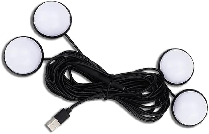 4 in 1 Car Interior LED Ambient Light Kit, Blue | 5 Volt USB power, adhesive install, front and rear cables, fits most cars, SUVs, and trucks, car interior accessories - Image 6