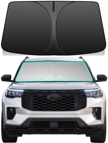 Windshield Sun Shade for 2020-2026 Ford Explorer, 4-Layer 240T Foldable UV Block Car Accessory to Cool Interior by Unknown