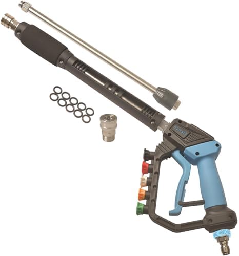 GDHXW Adjustable High Power Pressure Washer Gun with Swivel,with 2 Extension Wand 5 Nozzle10 O-Rings Thread Adapter 5000 PSI For Pressure Washer by GDHXW
