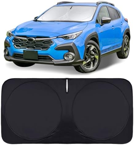 Car Windshield Sun Shade Compatible with Subaru Crosstrek 2021 2022 2023 2024 Front Window Sunshades for XV Crosstreck 2012-2024 Sun Visor Protector 210T Reflective Fabric Foldable Shades Block UV Ray by INSAUTO