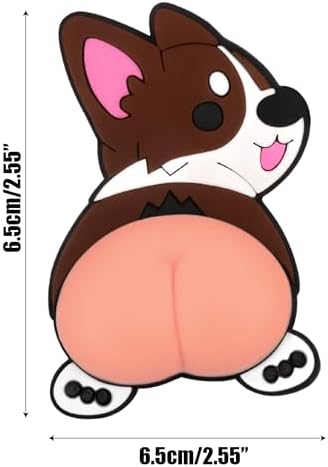 Car Door Anti Collision Protector Bumper Protector Sticker 2 Pcs PVC Cute Cartoon Stickers 3D Silicone Butt Anti Scratch Animal Funny Corgi Soft Car Body Decoration High Elasticity Protects The Paint - Image 6