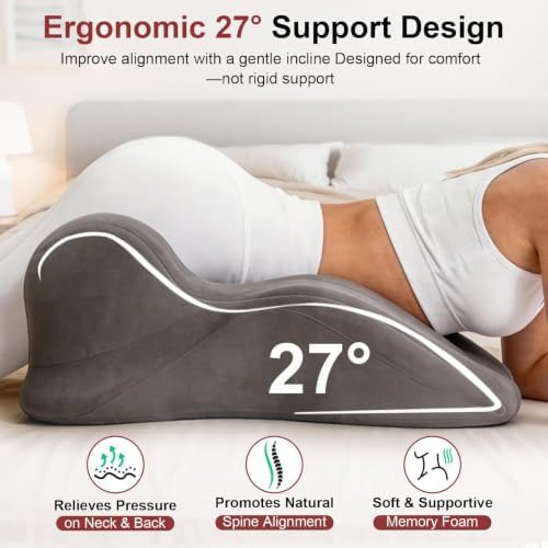 Sex Toys Couple Pillow for Intimacy, 27° Sex Pillowcase Wedge Pillow- Gray - Image 6