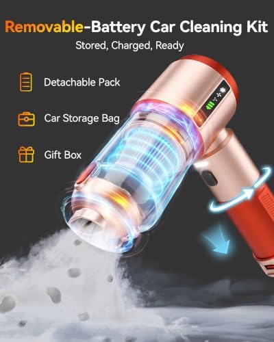 Cordless Handheld Car Vacuum Cleaner 22000PA with Dual Removable Battery - Image 3
