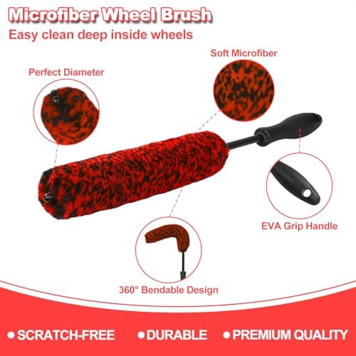 Wheel Brush, Wheel & Rim Cleaner Brush, Tire Brush, Wheel Cleaning Brush - Image 2