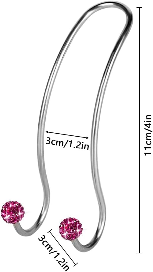 SAVORI Auto Hooks Bling Car Hangers Organizer Seat Headrest Hooks Strong and Durable Backseat Hanger Storage Universal for SUV Truck Vehicle 2 Pack (Fuchsia) - Image 6