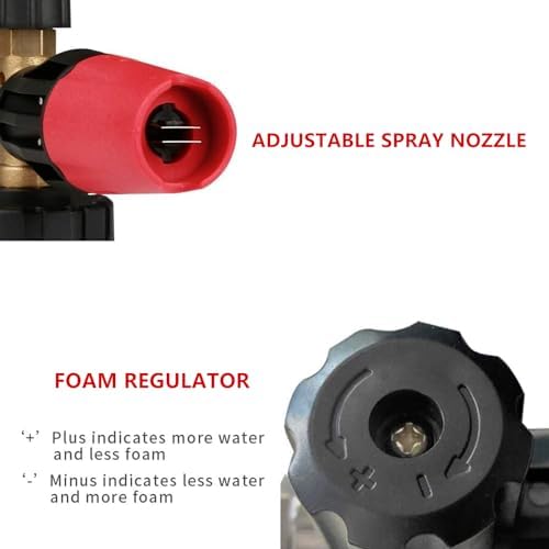 Sooprinse Foam Cannon Kit with Pressure Washer Short Gun, 1 L Snow Foam Lance with 1/4 Inch Quick Connector, Foam Blaster with Pressure Washer Gun,4000 PSI, Black - Image 3
