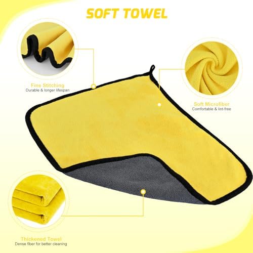 Nilight 27PCS Car Detailing Kit for Interior Exterior Car Care, Yellow - Image 7