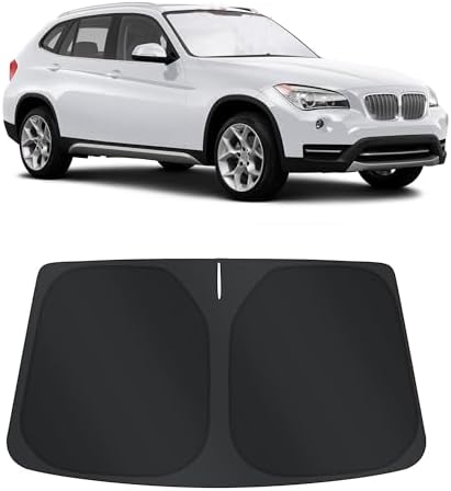 TINGLU Sun Shade for BMW X1 E84 2011-2015 Accessories Windshield Sun Shade Window Shade UV Rays Protection Sun Visor Cover with Steering Wheel Sunshade Storage Bag by TINGLU