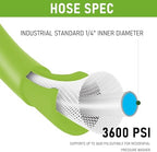Hourleey Pressure Washer Hose 100 FT, 3600 PSI Flexible Kink Resistant Power Washer Hose Replacement, 1/4" Quick Connect Pressure Hose Extension, Green - Image 2