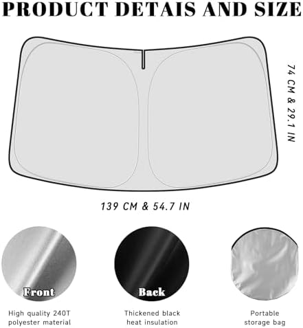 Car Windshield Sun Shade for Lexus 2015-2021 NX NX300h/NX300/NX200t Accessories (OEM Design) Reflective Foldable Heat Insulation Sunshade for Ultimate Protection - Image 5