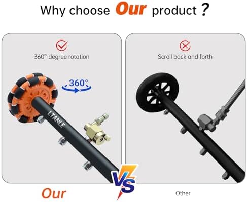 2-in-1 Can Move Horizontally Pressure Washer Undercarriage Cleaner Water Broom, 15" Surface Cleaner Power Washer Attachment with 4 Nozzles 3 Extension Rods andSpare Wheel，4000 PSI (15inch) - Image 2