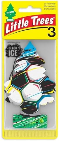 LITTLE TREES Soccer Ball Car Air Freshener (3-Pack), Black Ice Scent, Sports Hanging Tree Fragrance for Car, Truck, SUV, Gym Locker and Home by LITTLETREES