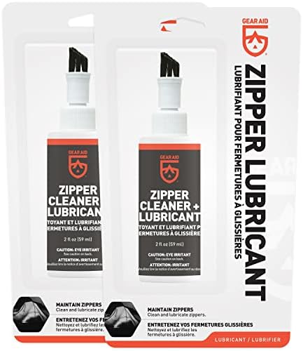 GEAR AID Zipper Cleaner and Lubricant for Wetsuits, Tents and Bags, 2 fl oz, 2 Pack by GEARAID
