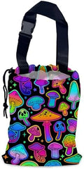 Bright Mushrooms Car Garbage Bag,Colorful Mushroom Waterproof Small Car Trash Bag Hanging Back of Seat,Drawstring Hanging Car Trash Bag with Adjustable Buckle for Car Accessories by NHNXHWIA