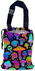 Bright Mushrooms Car Garbage Bag,Colorful Mushroom Waterproof Small Car Trash Bag Hanging Back of Seat,Drawstring Hanging Car Trash Bag with Adjustable Buckle for Car Accessories by NHNXHWIA