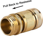 HQMPC Garden Hose Quick Connect Solid Brass Quick Connector 3/4 inch GHT (6 Sets) - Image 4