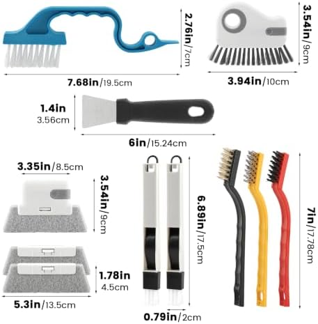 11 Pcs Window Track Cleaner Tools, Window Track Cleaning Brush & Scraper - Image 2