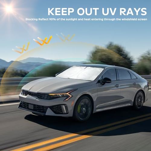 Windshield Sun Shade for 2021-2026 KIA K5/Hyundai Sonata Front Sunshade - Image 3