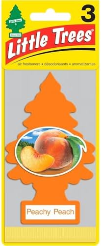 LITTLE TREES Car Air Freshener | Hanging Paper Tree for Home or Car | Peachy Peach | 3 Pack - Image 2