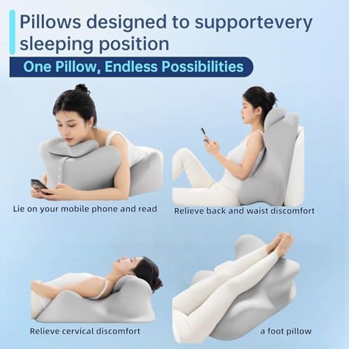 Wedge Pillow for Lovers, Multi-Purpose Orthopedic Support, Used for Acid Reflux, Leg Elevation After Operation, Back Pain Relief, Reading and Bed Rest (Upgrade (Grey) - Image 2