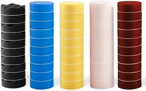 Polishing Pad, 50pcs 3 inch(80 mm) Sponge Buffing Pads, Foam Polishing Pad Kit for Car Sanding, Polishing and Waxing by ZFE