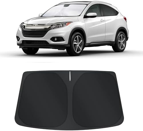 TINGLU Sun Shade for Honda HRV HR-V 2016-2022 Accessories Windshield Sun Shade Window Shade UV Rays Protection Sun Visor Cover with Steering Wheel Sunshade Storage Bag by TINGLU