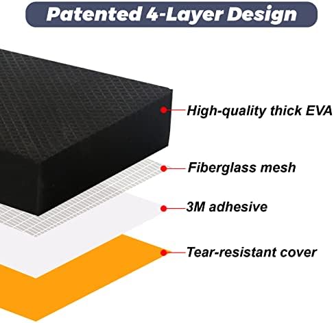 1.2" Extra Thick Garage Wall Protector 6 Pack - Self-Adhesive Car Door Protector Foam Bumper Guards for Garage Walls, Parking Aid to Prevent Dings & Scratches, Concrete Drywall Friendly, Black - Image 3