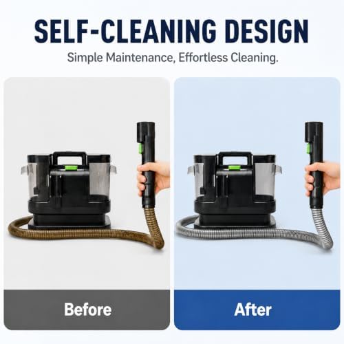 HAPOW Carpet Cleaner Machine, 18Kpa Portable Upholstery Cleaner for Couch Car fabric Furniture Mattress Area Rugs Pets Spot Extractor, with Dual Water Tanks, Cleaning Tool and Self Cleaning - Image 7