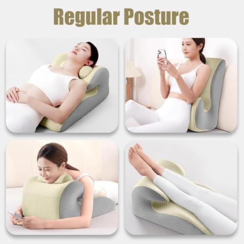Multifunctional Couple Pillow,Bed Wedge Pillow Prone Stomach Pillow Back Support,Enhances Intimacy,Portable Memory Foam,Pink - Image 6