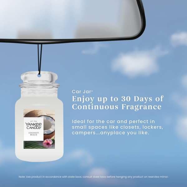 Yankee Candle Paper Car Jar Air Freshener for Long Lasting Fragrance for Long Lasting Fragrance, Coconut Beach, 2 Packs - Image 3