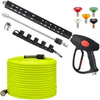 M MINGLE Pressure Washer Hose and Gun Kit, 50FT Power Wash Hose with 5 Tips by MMINGLE
