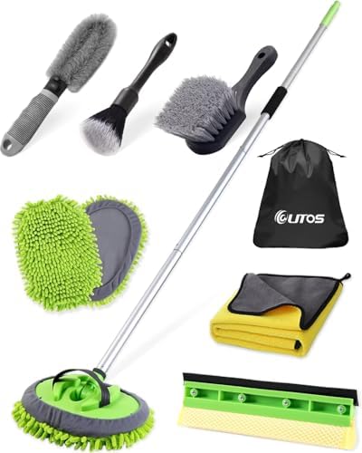 8Pcs Car Wash Kit, 62’’ Car Wash Brush with Long Handle, Microfiber Carwash Kit Set, Car Washing Supplies for Cars RV Truck Exterior by Unknown